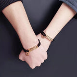 1pc Personalized His & Her Initial Braided Bracelet - Rose Friendship Bracelet