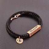 1pc Personalized His & Her Initial Braided Bracelet - Rose Friendship Bracelet