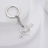Lemegeton Name Keychain Heart Keychain for Women Stainless Steel Key Ring