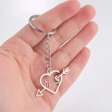 Lemegeton Name Keychain Heart Keychain for Women Stainless Steel Key Ring