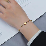 Personalized Stainless Steel Bracelet Engraved Charm Heart Beads for Women