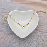 Personalized Stainless Steel Bracelet Engraved Charm Heart Beads for Women