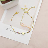 Personalized Stainless Steel Bracelet Engraved Charm Heart Beads for Women