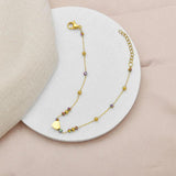 Personalized Stainless Steel Bracelet Engraved Charm Heart Beads for Women