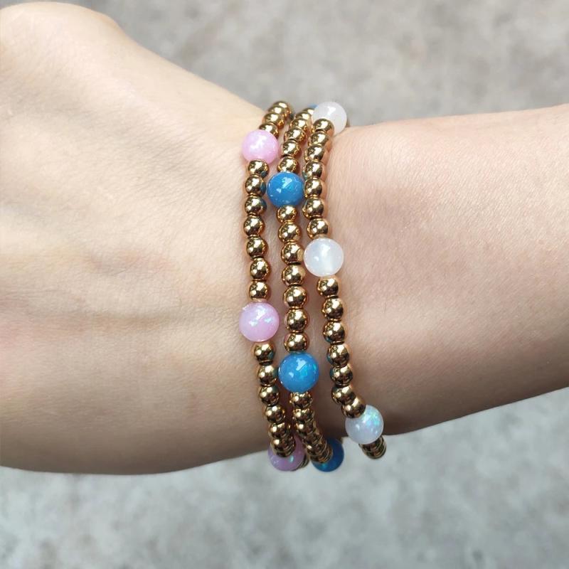 Gold-color Mixed Stone Bracelet