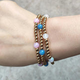 Gold-color Mixed Stone Bracelet