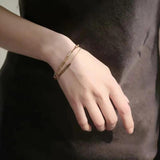 Layer Bracelet Personality Nameplate Rectangle Pendant Stainless Steel Bracelet
