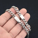 Engraving Name Letters Bracelets Stainless Steel Cuban Chain Couple Jewelry