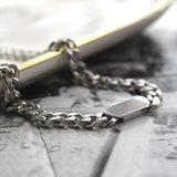 Engraving Name Letters Bracelets Stainless Steel Cuban Chain Couple Jewelry