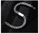 Engraving Name Letters Bracelets Stainless Steel Cuban Chain Couple Jewelry
