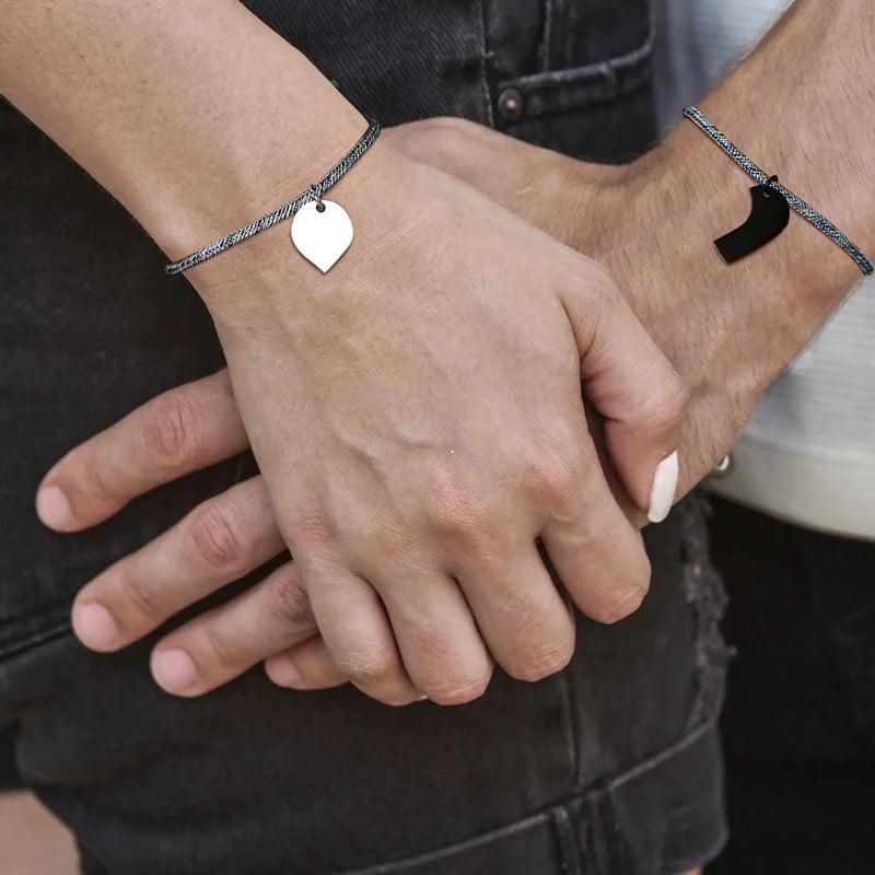Eternal Love Magnetic Bracelets,Adjustable Distance Bracelets for Couples