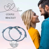 Engraved Coordinate Magnetic Bracelets for Couples