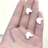 Personalized 3 Hearts Bracelet with Engraved Name Stainless Steel