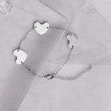 Personalized 3 Hearts Bracelet with Engraved Name Stainless Steel