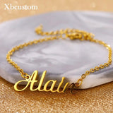 Stainless Steel Nameplate Name Bracelet for Women