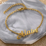 Stainless Steel Nameplate Name Bracelet for Women
