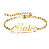 Stainless Steel Nameplate Name Bracelet for Women