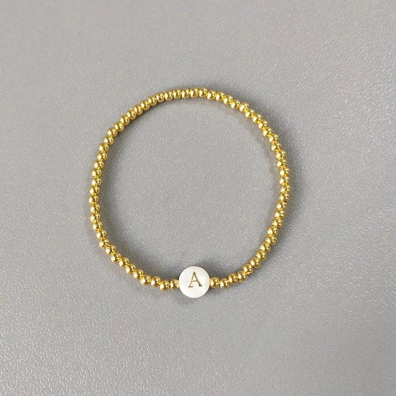 Beaded Shell Letter Bracelet for Boys