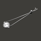 Yin Yang Bracelet with Engraved Letters Stainless Steel for Women