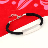 Customized Red Rope Bracelet Silver Bangles Unisex Charms Chain