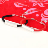 Customized Red Rope Bracelet Silver Bangles Unisex Charms Chain