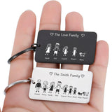 Engraved Family Keychain for Parents Children Bag Charm Gift