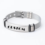Men's Engraved Stainless Steel Name Date Bracelet