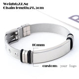 Men's Engraved Stainless Steel Name Date Bracelet