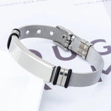 Men's Engraved Stainless Steel Name Date Bracelet