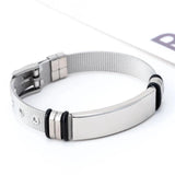 Men's Engraved Stainless Steel Name Date Bracelet