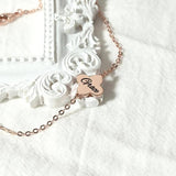 Clover Name Bracelet Personalized Nameplate Pendant Stainless Steel