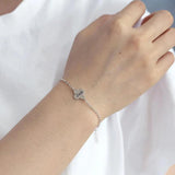 Clover Name Bracelet Personalized Nameplate Pendant Stainless Steel