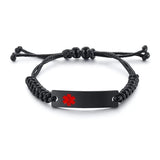 Engraved Medical Alert ID Bracelet Adjustable Cord Unisex