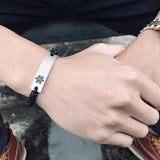 Engraved Medical Alert ID Bracelet Adjustable Cord Unisex