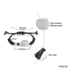 Engraved Medical Alert ID Bracelet Adjustable Cord Unisex
