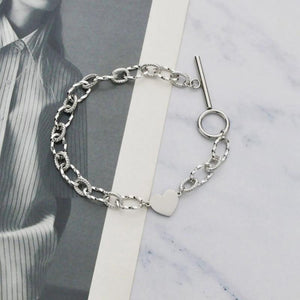 Heart Style Stainless Steel Bracelet Personalized Engrave Chain Jewelry Gift