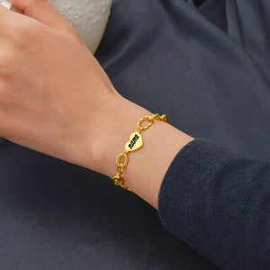 Heart Style Stainless Steel Bracelet Personalized Engrave Chain Jewelry Gift