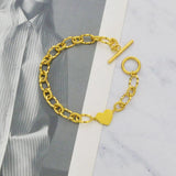 Heart Style Stainless Steel Bracelet Personalized Engrave Chain Jewelry Gift