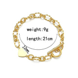 Heart Style Stainless Steel Bracelet Personalized Engrave Chain Jewelry Gift