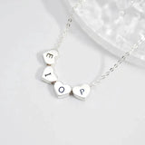 Engraved Tiny Heart Initial Charm Stainless Steel Pendant Bracelet