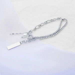 Engraved Bracelet Never Fade Diamond Claw Chain Adjustable Bangle