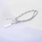 Engraved Bracelet Never Fade Diamond Claw Chain Adjustable Bangle