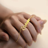 Stainless Steel Cross Chain Name Bracelet for Women