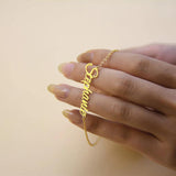 Stainless Steel Cross Chain Name Bracelet for Women