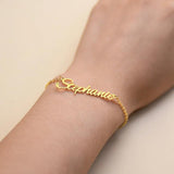 Stainless Steel Cross Chain Name Bracelet for Women