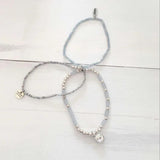 Dongmu Feather & Leaves Crystal Strand Bracelet Matte Vintage