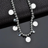 Engrave Old Man Round Card Diamond Bracelet