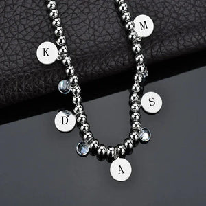Engrave Old Man Round Card Diamond Bracelet
