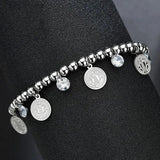 Engrave Old Man Round Card Diamond Bracelet