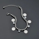 Engrave Old Man Round Card Diamond Bracelet